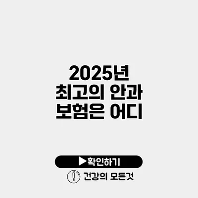 2025년 최고의 안과 보험은 어디?