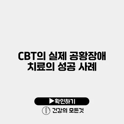 CBT의 실제 공황장애 치료의 성공 사례