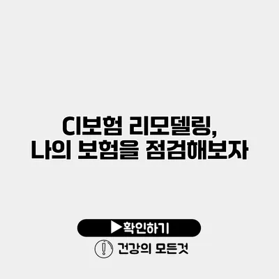 CI보험 리모델링, 나의 보험을 점검해보자