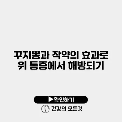 꾸지뽕과 작약의 효과로 위 통증에서 해방되기
