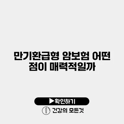 만기환급형 암보험 어떤 점이 매력적일까?