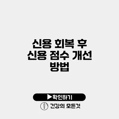 신용 회복 후 신용 점수 개선 방법