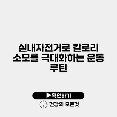 실내자전거로 칼로리 소모를 극대화하는 운동 루틴