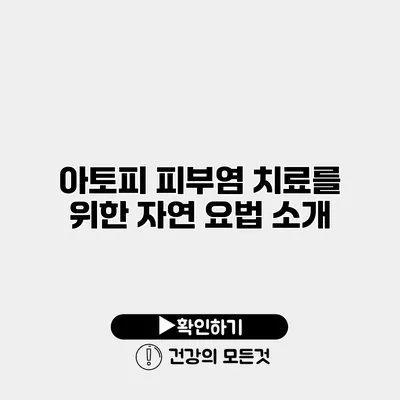 아토피 피부염 치료를 위한 자연 요법 소개