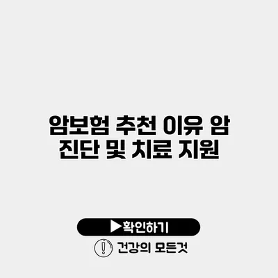 암보험 추천 이유 암 진단 및 치료 지원