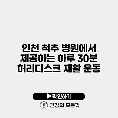 인천 척추 병원에서 제공하는 하루 30분 허리디스크 재활 운동