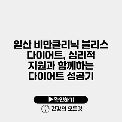 일산 비만클리닉 블리스 다이어트, 심리적 지원과 함께하는 다이어트 성공기