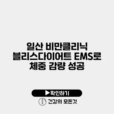일산 비만클리닉 블리스다이어트 EMS로 체중 감량 성공