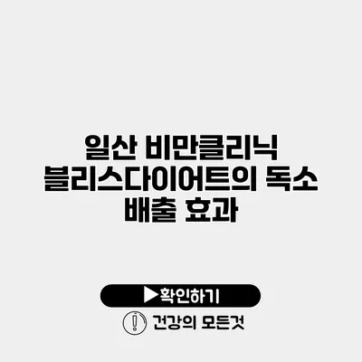 일산 비만클리닉 블리스다이어트의 독소 배출 효과