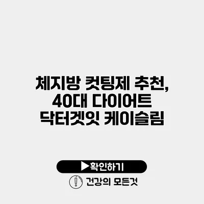 체지방 컷팅제 추천, 40대 다이어트 닥터겟잇 케이슬림