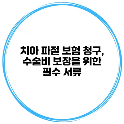 치아 파절 보험 청구, 수술비 보장을 위한 필수 서류