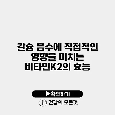 칼슘 흡수에 직접적인 영향을 미치는 비타민K2의 효능