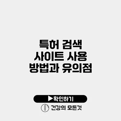 특허 검색 사이트 사용 방법과 유의점