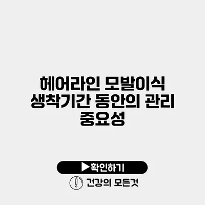 헤어라인 모발이식 생착기간 동안의 관리 중요성