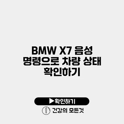 BMW X7 음성 명령으로 차량 상태 확인하기