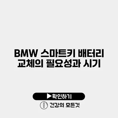 BMW 스마트키 배터리 교체의 필요성과 시기