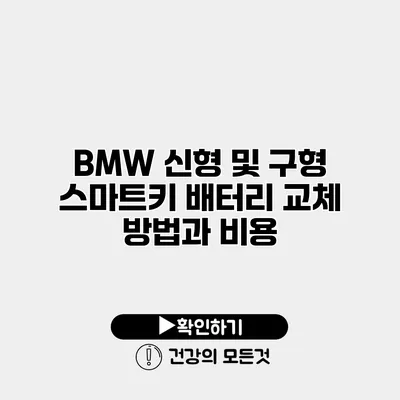 BMW 신형 및 구형 스마트키 배터리 교체 방법과 비용