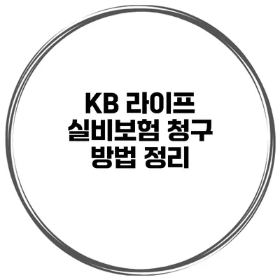 KB 라이프 실비보험 청구 방법 정리
