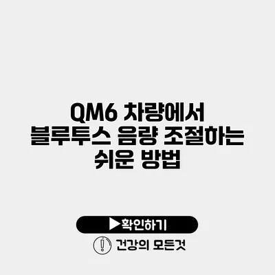 QM6 차량에서 블루투스 음량 조절하는 쉬운 방법