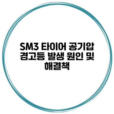 SM3 타이어 공기압 경고등 발생 원인 및 해결책