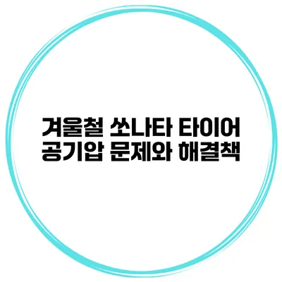 겨울철 쏘나타 타이어 공기압 문제와 해결책