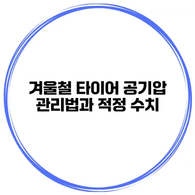 겨울철 타이어 공기압 관리법과 적정 수치