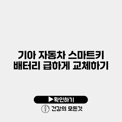 기아 자동차 스마트키 배터리 급하게 교체하기