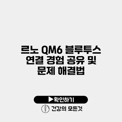 르노 QM6 블루투스 연결 경험 공유 및 문제 해결법