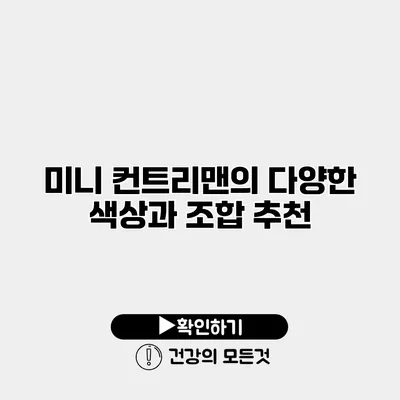 미니 컨트리맨의 다양한 색상과 조합 추천
