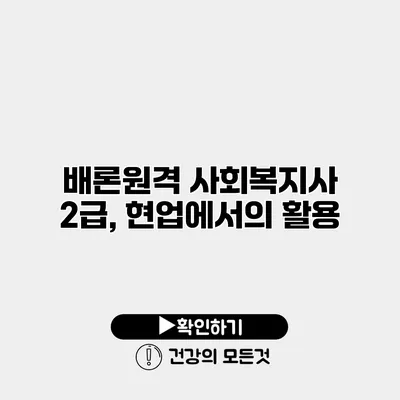배론원격 사회복지사 2급, 현업에서의 활용