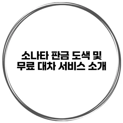 소나타 판금 도색 및 무료 대차 서비스 소개
