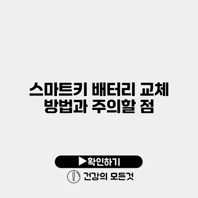 스마트키 배터리 교체 방법과 주의할 점