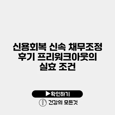 신용회복 신속 채무조정 후기 프리워크아웃의 실효 조건