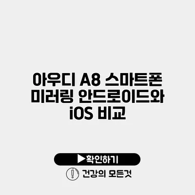 아우디 A8 스마트폰 미러링 안드로이드와 iOS 비교