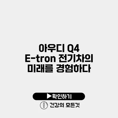 아우디 Q4 E-tron 전기차의 미래를 경험하다