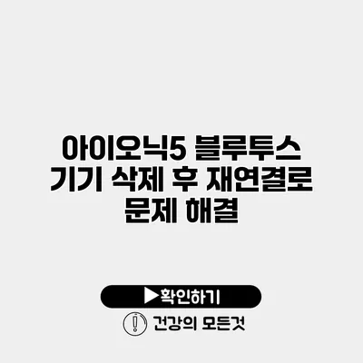 아이오닉5 블루투스 기기 삭제 후 재연결로 문제 해결