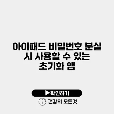 아이패드 비밀번호 분실 시 사용할 수 있는 초기화 앱