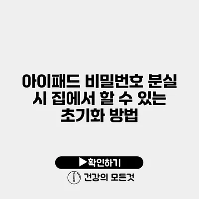 아이패드 비밀번호 분실 시 집에서 할 수 있는 초기화 방법