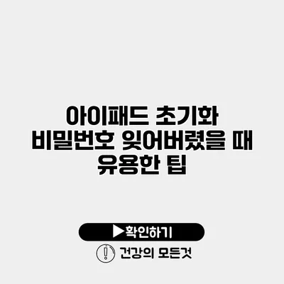 아이패드 초기화 비밀번호 잊어버렸을 때 유용한 팁