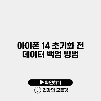 아이폰 14 초기화 전 데이터 백업 방법