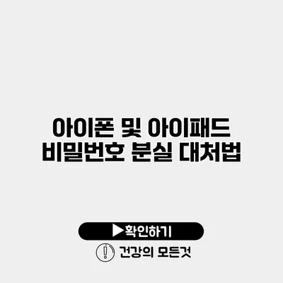 아이폰 및 아이패드 비밀번호 분실 대처법