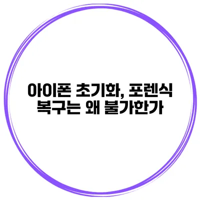 아이폰 초기화, 포렌식 복구는 왜 불가한가?