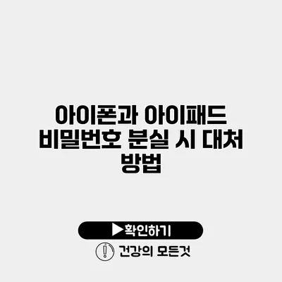 아이폰과 아이패드 비밀번호 분실 시 대처 방법