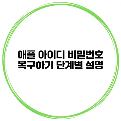 애플 아이디 비밀번호 복구하기 단계별 설명