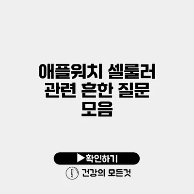 애플워치 셀룰러 관련 흔한 질문 모음