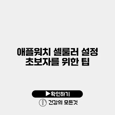 애플워치 셀룰러 설정 초보자를 위한 팁