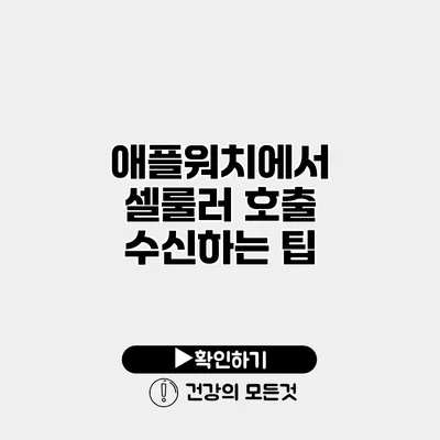 애플워치에서 셀룰러 호출 수신하는 팁