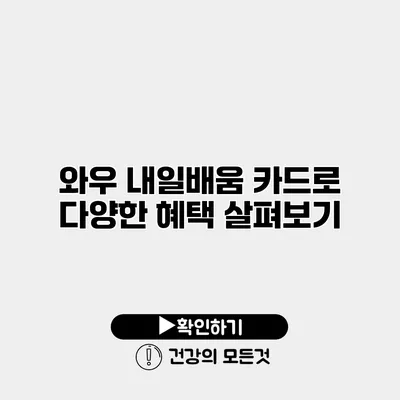와우 내일배움 카드로 다양한 혜택 살펴보기