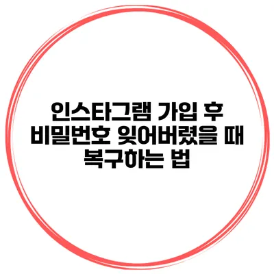 인스타그램 가입 후 비밀번호 잊어버렸을 때 복구하는 법