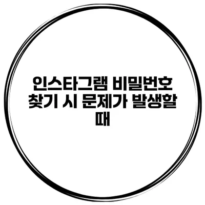 인스타그램 비밀번호 찾기 시 문제가 발생할 때